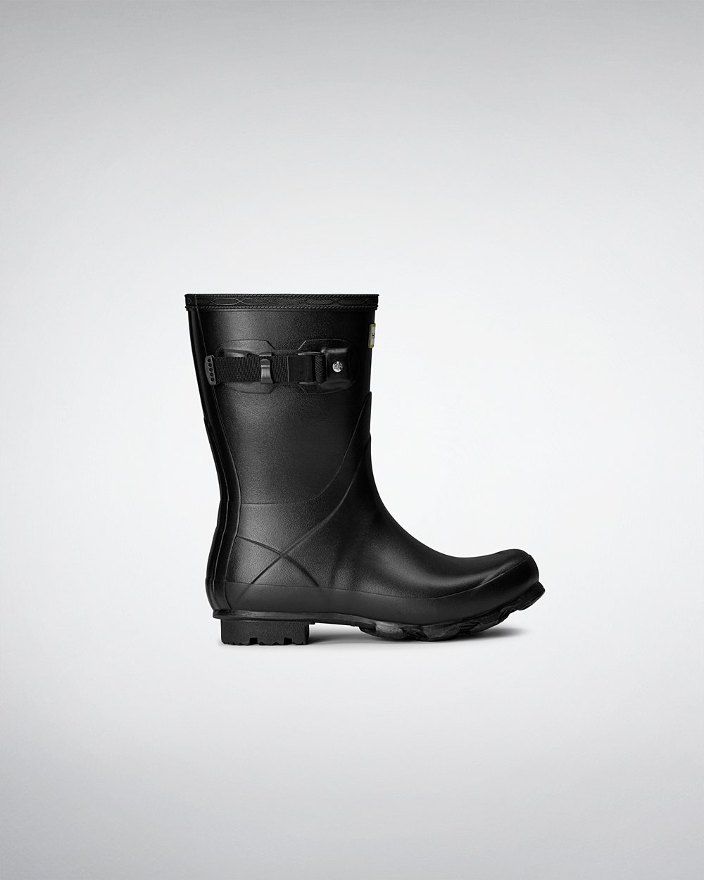 Womens Short Rain Boots - Hunter Norris Field (87BRIPHAD) - Black